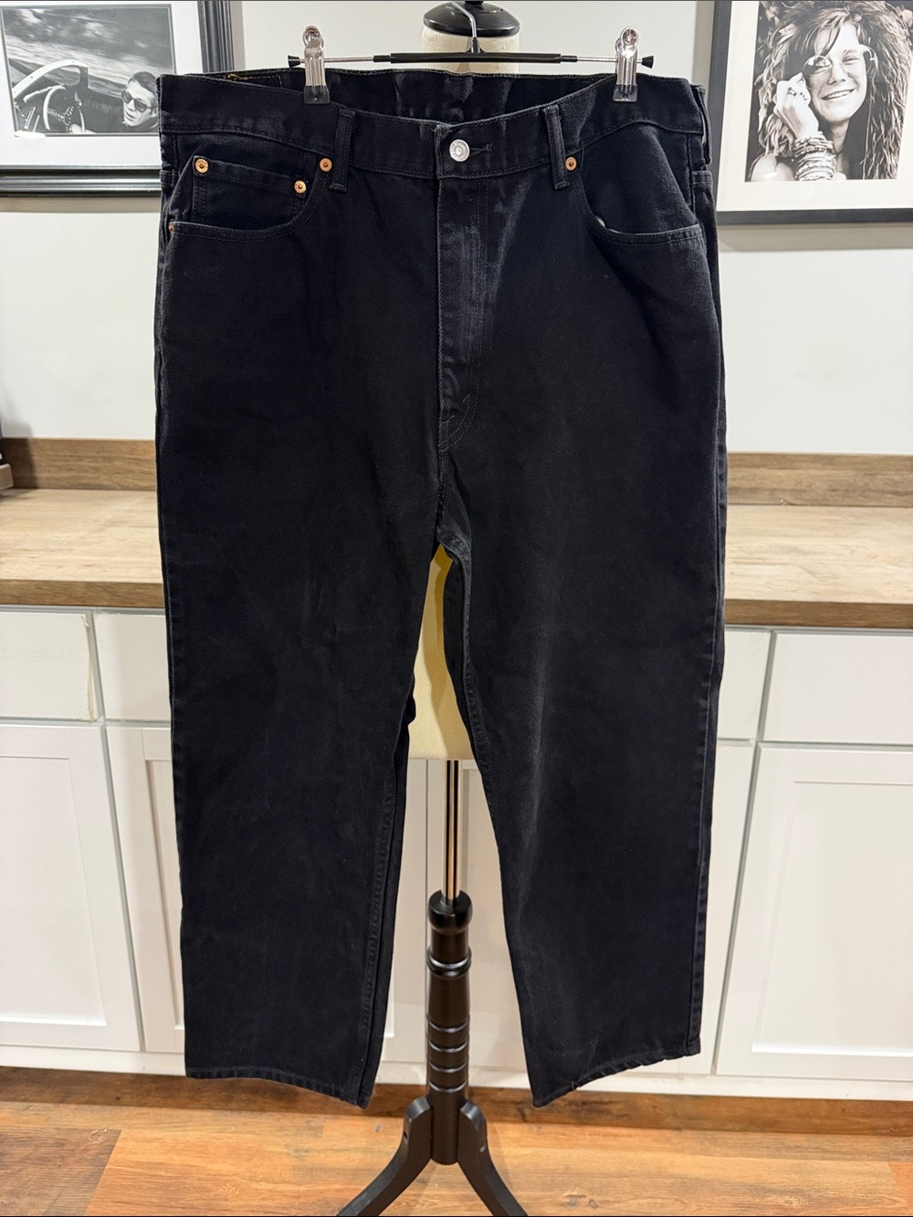 Levi's 550 Black Relaxed Fit Men's Jeans 40x30